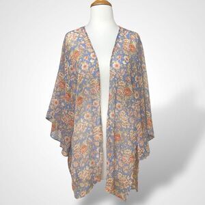 American Eagle Outfitters Ditsy Floral Kimono Women Size L-XL Open Front Coverup